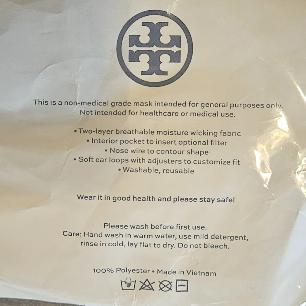 Tory Burch Navy Face Mask Personal, Medical, Dentist, Hospital, NWT